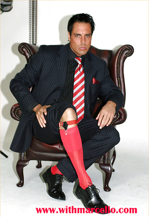 Nothing turns Marcello on more than getting photographed in his sexy suits