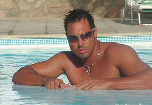 Gorgeous hunk Marcello masturbates after a long swim