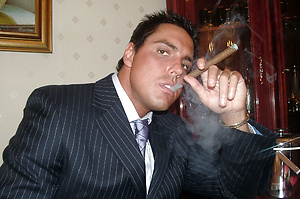 Marcello the stud is smoking cigars and smoking hot