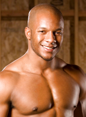 Black muscle man Eddie Diaz shows his perfect ripped body and long dick by Hot House Backroom image 1