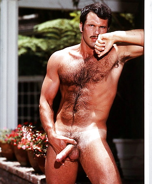 Hairy hunk naked. Gay vintage pics.