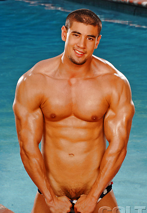 Jason Crystal posing naked outdoors