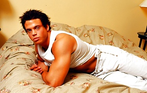 Young sexy fitness model Zack Lauren poses
