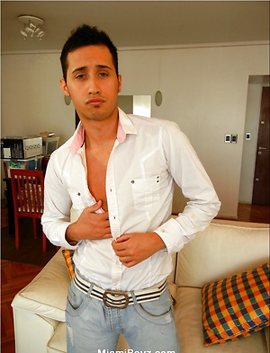 Tacho gets naked and then get's his hot uncut cock