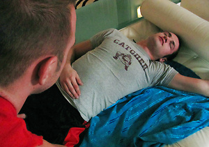 Lance gets a sleeping 69 then gets an assfucking!