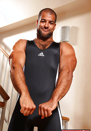 Big hairy daddy Roman Wright shows his big dick
