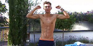 Tall and Lean Personal Trainer Perry showing off his Long Uncut Cock!