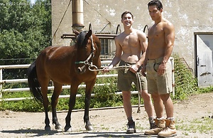 Hot muscle studs fucking outdoors