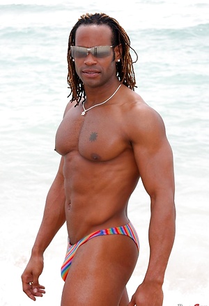 Marlone Starr posing naked outdoors by Black Stud Society image 3