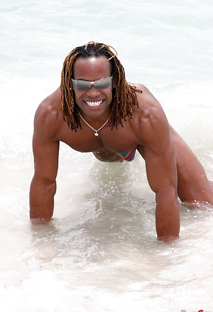 Marlone Starr posing naked outdoors by Black Stud Society image 5