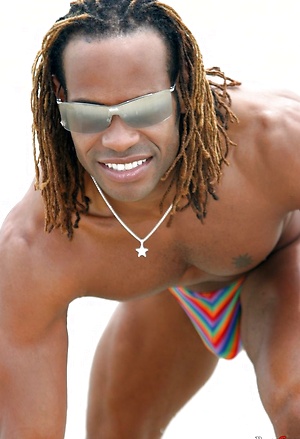 Marlone Starr posing naked outdoors by Black Stud Society image 7