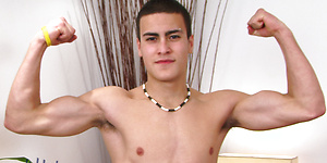 Hunky Young Personal Trainer Dilon Santos Showing off his Very Hard Uncut Erection