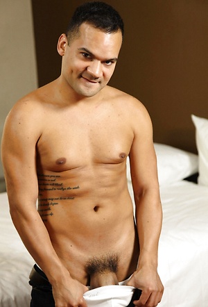 Mature latin macho Tony Vega  shows his uncut cock