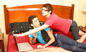 Twinks getting blowjob lessons