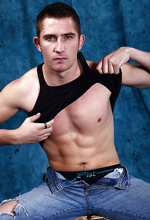 His thick stud dick slides easily into his fleshlight as he jerks himself off on camera