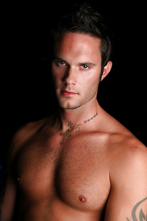 Tattooed stud Jeremy shows his boner