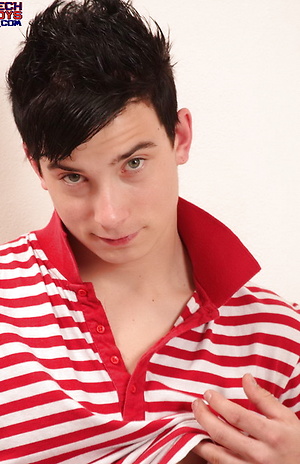 Straight twink jacking off dick