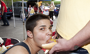 Naked hazing for the boys at this tailgate