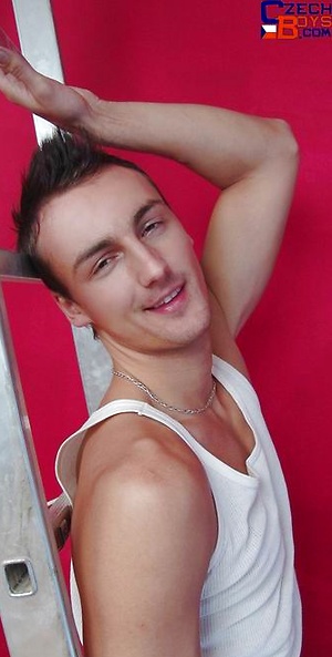 Czech boy jacking off dick