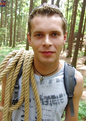 Czech twink posing naked outdoors