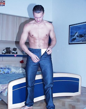 European stud jerking off