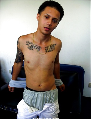 Straight latino twink Estevan jacking off