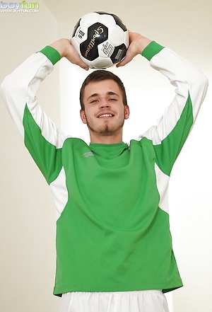 Steve Hard masturbates his remaining energy after playing soccer.