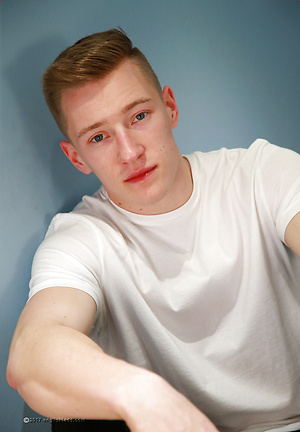 Young Straight Blond Hunk Tom is back to show of his Muscles & Ultra Big Uncut Cock!