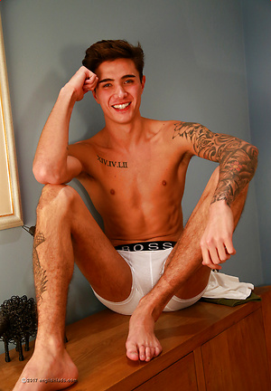 Straight Pup Casias Pumps his Ass with a Dildo Wanks his Big Uncut Cock & Shoots Massive! by English Lads image 14