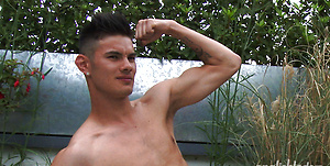 Young Straight Lean Swimmer Tim Shows His Fantastic Uncut Cock!