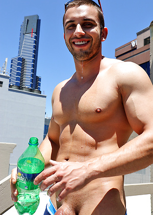 James Nowak strips out of his rugby gear on the roof