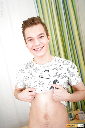 Teen boy anal play with horny Adam