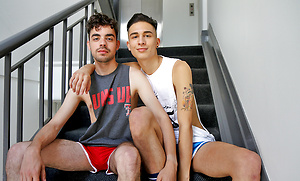 Horny boys Brock and Andy's first shoot together