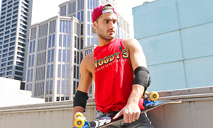 Our sexy mate Lucas Deen is getting naked on the roof