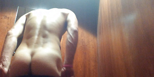 Young & Horny Lad Joel has a Risky Wank at the Gym