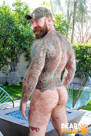 Jack Dixon shows his hairy muscled body and pierced dick by Bear Films image 1