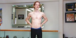 Young Tall & Slim Swimmer Shows off his Lean Body