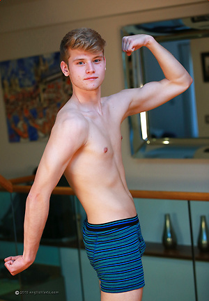 Young Blond Footballer Archie Shows off his Athletic Body & Rock Hard Uncut Cock!