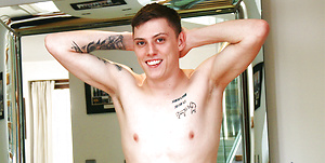 Straight Rugby Player Patrick Wanks his Uncut Cock & Pumps his Ass with a Dildo & Cums Loads!