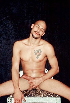 Smooth latino dude has a big soft cock, as it gets hard he can suck himself