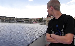 Cock loving Czech twink finds a spot outdoors to suck dick and feel every inch in his ass