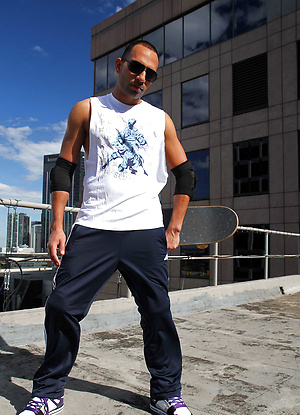 Our newest mate Ali Halibi strips naked on the roof