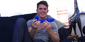 Ripped jock Jay Hall has a big blue dildo that he tries to get deep in his asshole by English Lads image 3