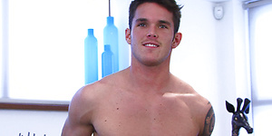 Ripped jock Jay Hall has a big blue dildo that he tries to get deep in his asshole by English Lads image 4