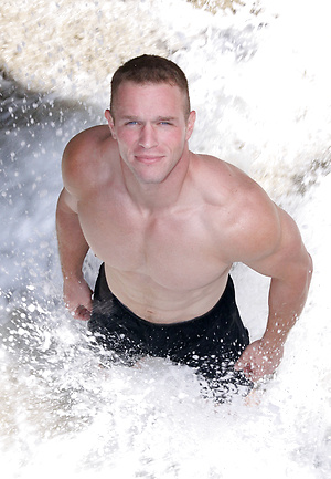 32-year-old muscled martial arts instructor Derek strokes his cock