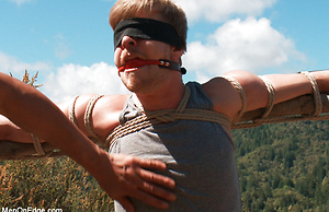 Logan Stevens is captured and edged. by Men On Edge image 1