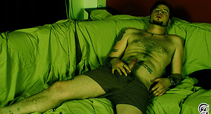 Redheaded Punk Jacks His Rod