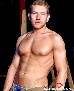 Red athlete Alex Adams shows cock