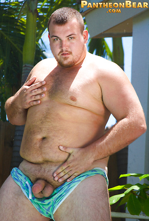 Chubby dude Hunter posing outdoors by Pantheon Bear image 7