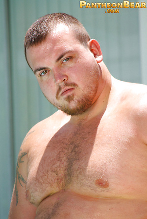 Chubby dude Hunter posing outdoors by Pantheon Bear image 12